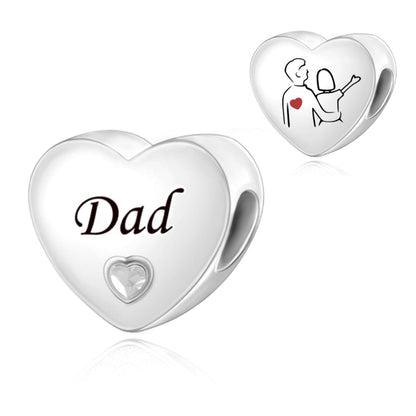 Corazón Plateado "Dad"