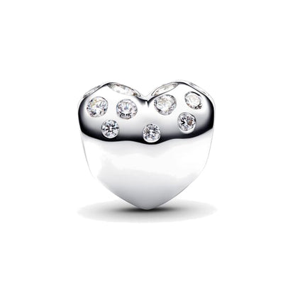 Corazon Plateado Diamantado