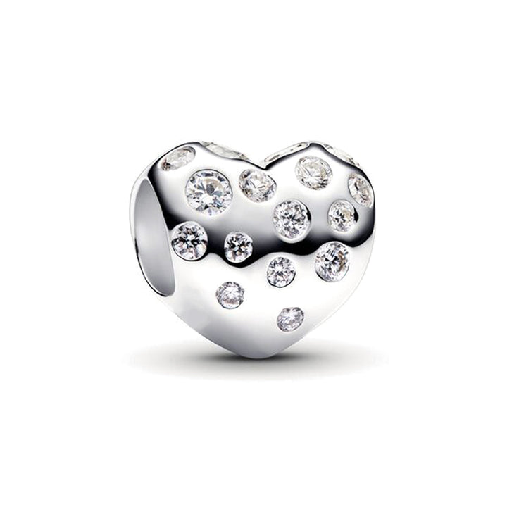 Corazon Plateado Diamantado