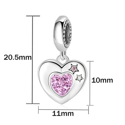 Corazon Plateado Con Estrellas