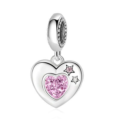 Corazon Plateado Con Estrellas