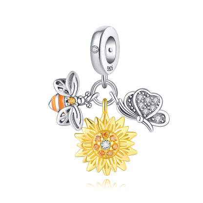 Abeja, Girasol & Mariposa