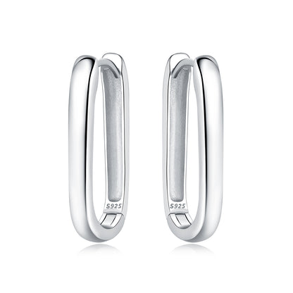 Aretes Plateados Rectangulares