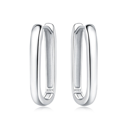 Aretes Plateados Rectangulares
