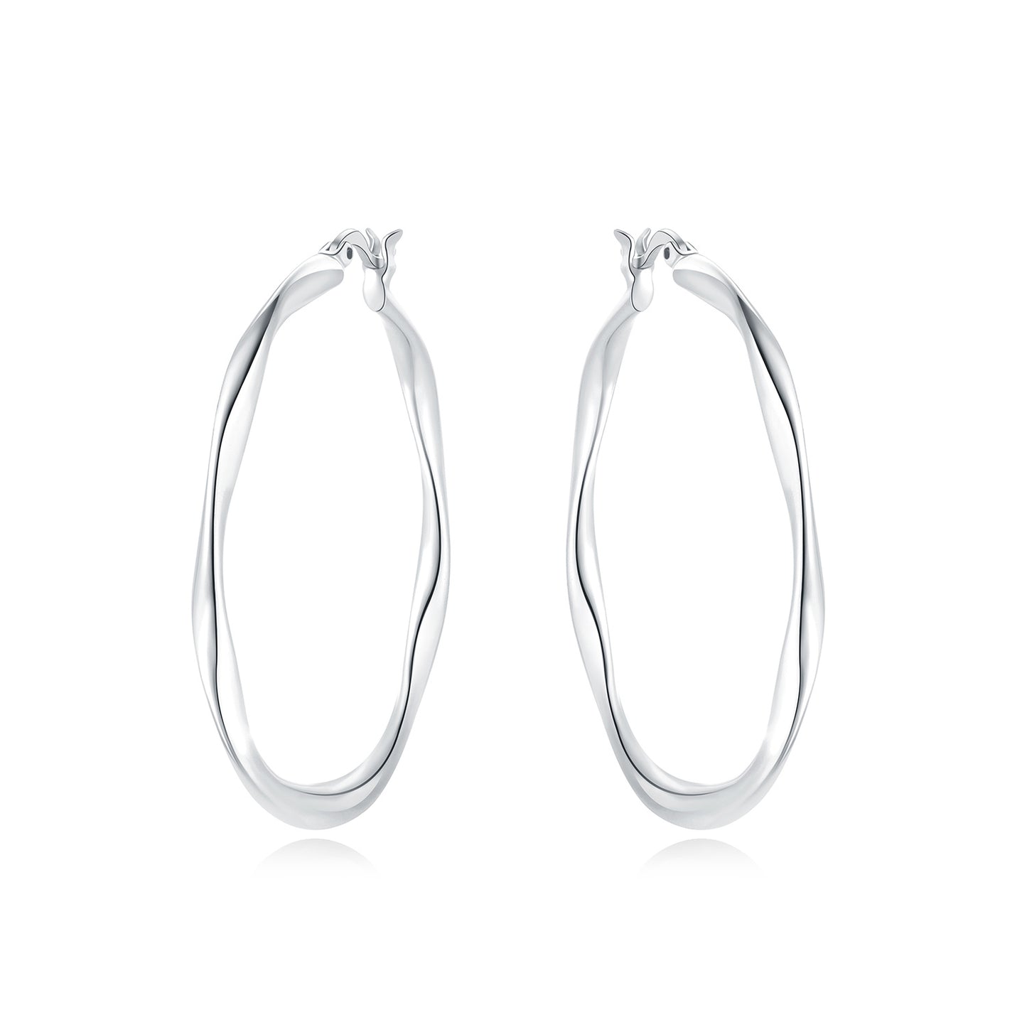 Aretes Aro Irregular Plateado