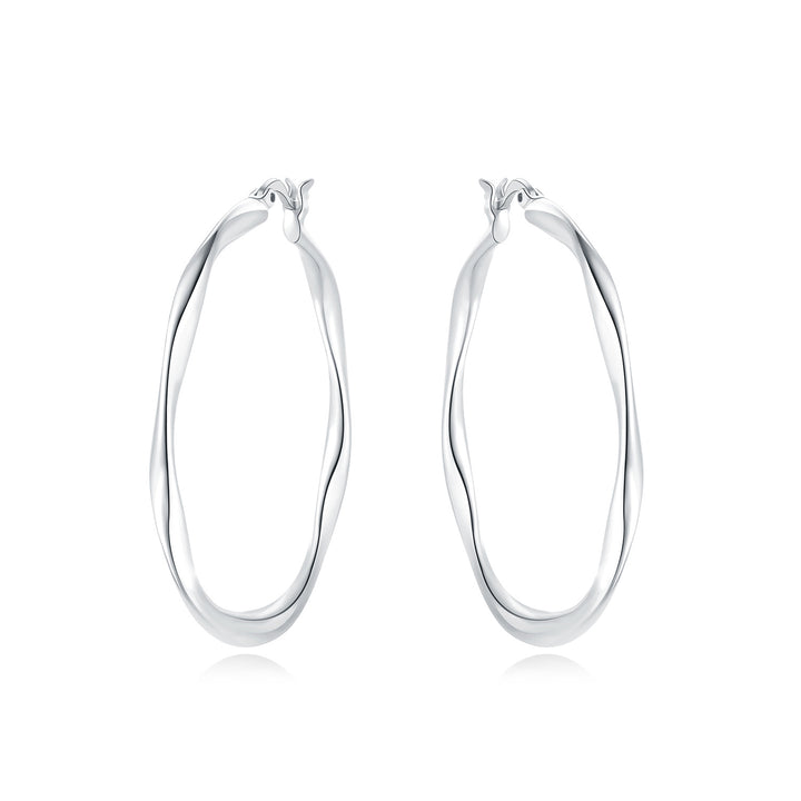 Aretes Aro Irregular Plateado