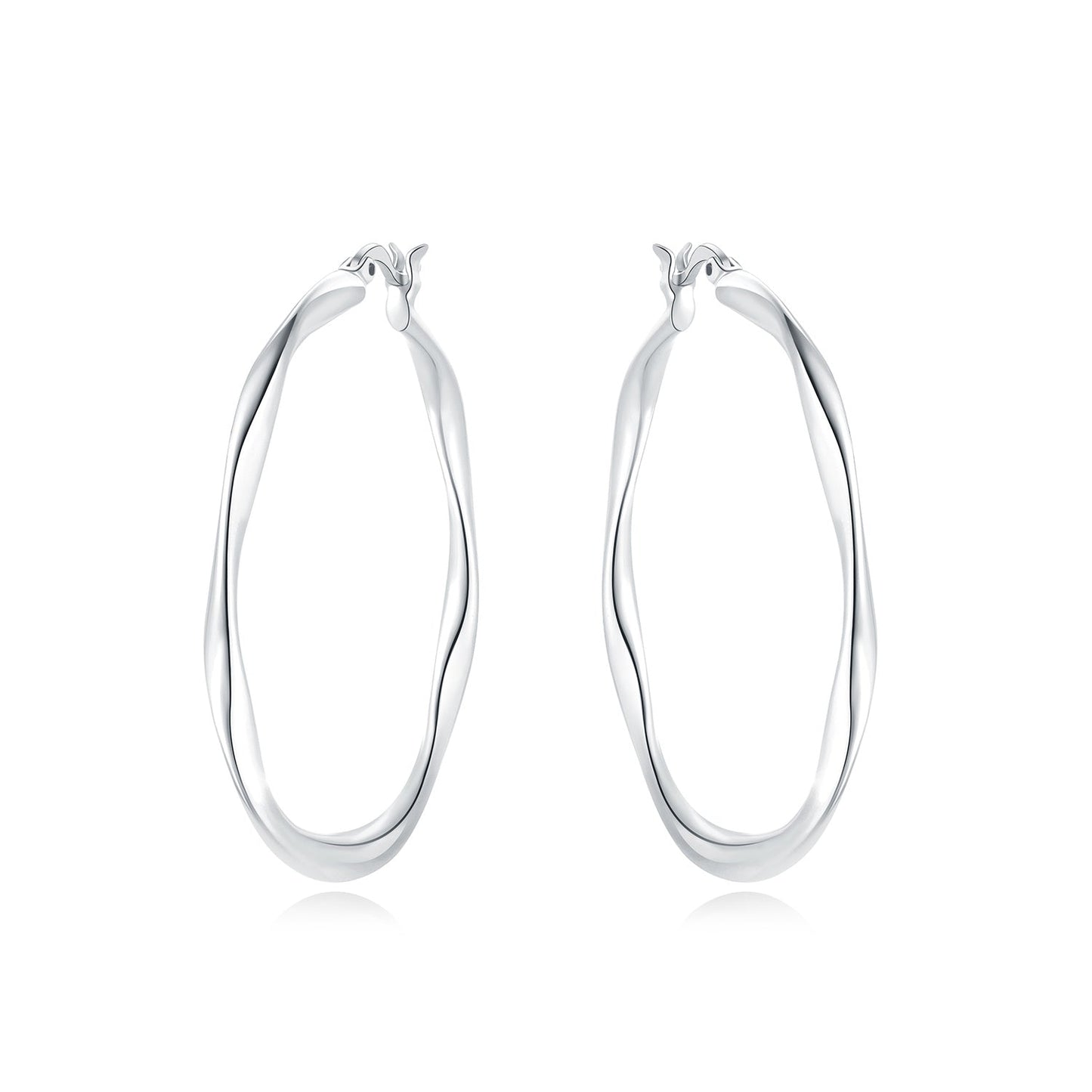 Aretes Aro Irregular Plateado