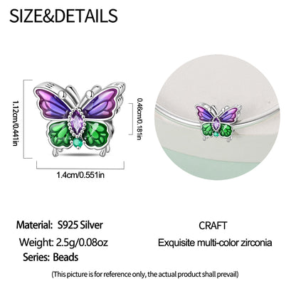 Mariposa Morada y Verde