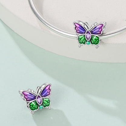 Mariposa Morada y Verde