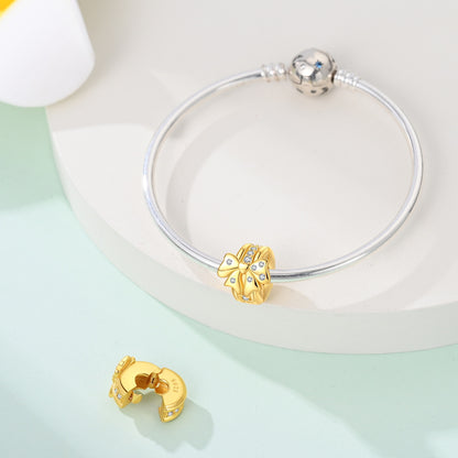 Clip Dorado Con Moño