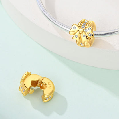 Clip Dorado Con Moño