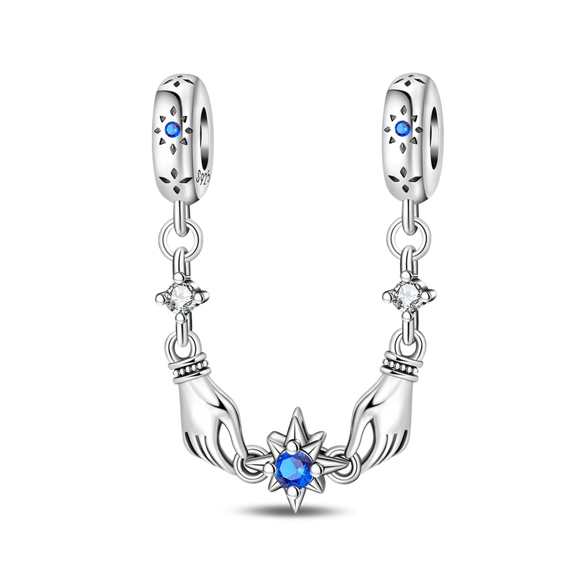 Cadena De Seguridad Manos & Estrella Azul