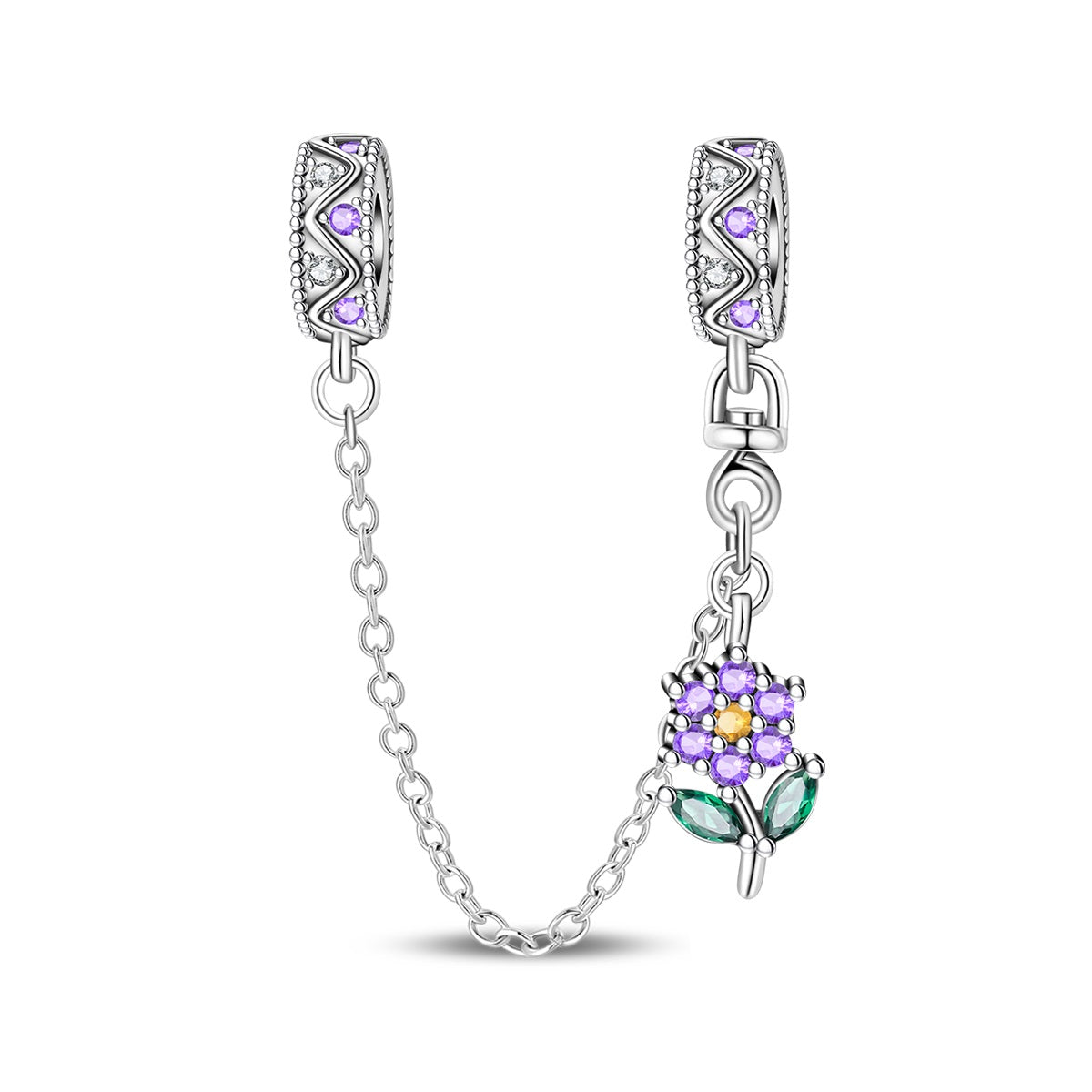 Cadena De Seguridad Flor Morada