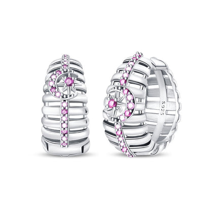 Aretes Luna y Estrella Morada