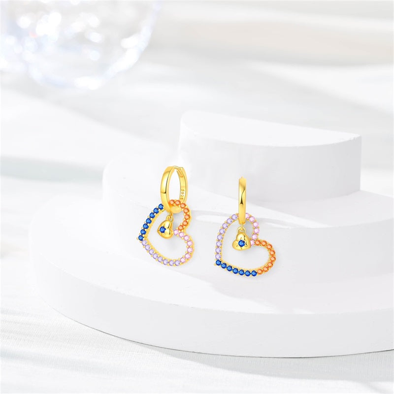 Aretes Corazon Multicolor