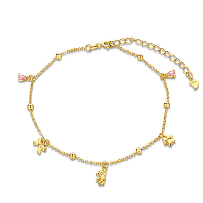 Tobillera Moños Dorados