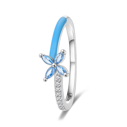 Anillo Flor Azul