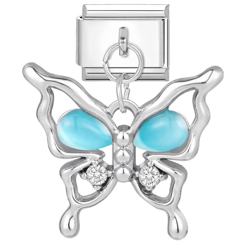 Charm Italiano Colgante Mariposa Azul