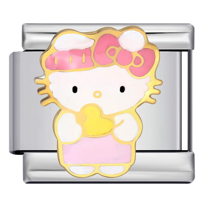 Charm Italiano Corazon Amarillo Hello Kitty