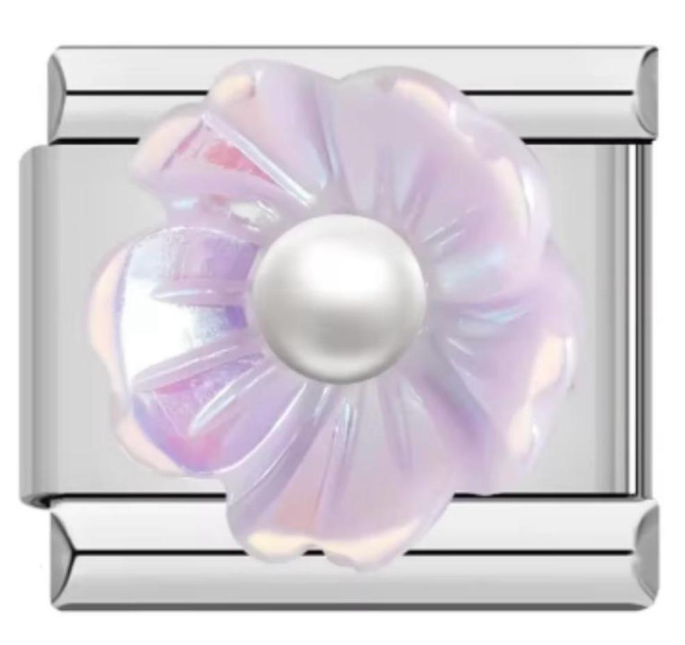 Italiano Flor Morada Con Perla