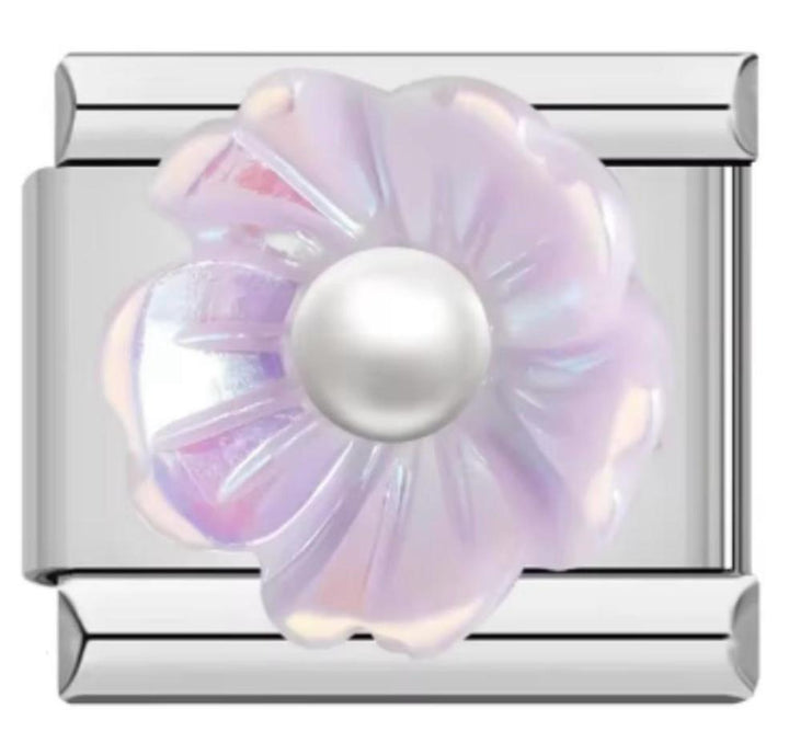 Italiano Flor Morada Con Perla