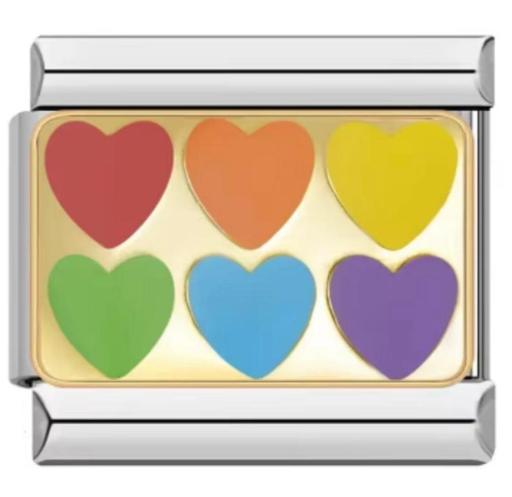 Italianos Corazones Multicolor
