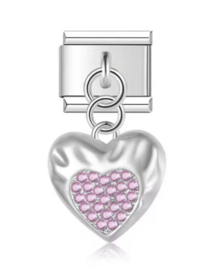 Italiano Corazon Diamantado Rosa