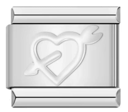 Italiano Corazon Flechado Plateado