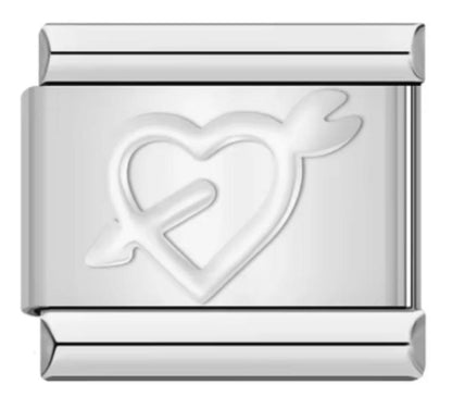 Italiano Corazon Flechado Plateado