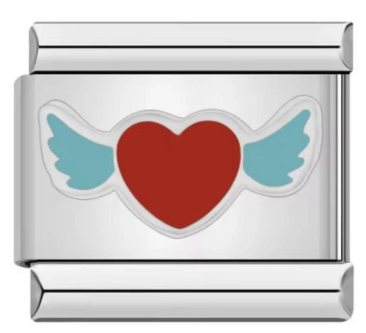 Italiano Corazon Rojo Con Alas