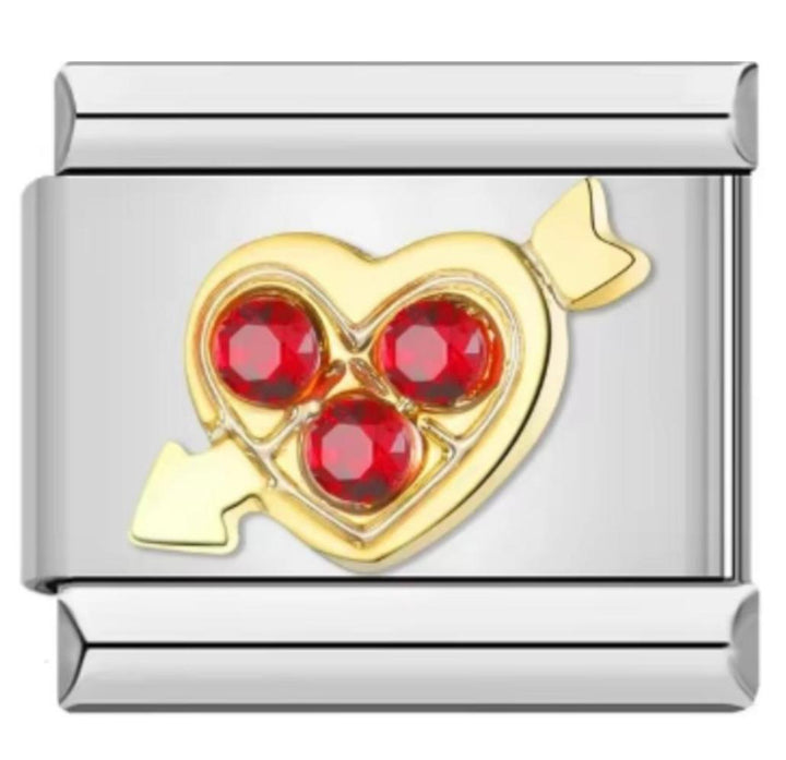 Italiano Corazon Con Piedras Rojas