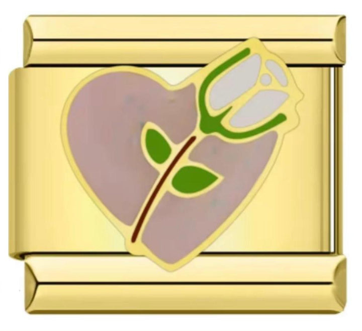Italiano Dorado Corazon & Rosa