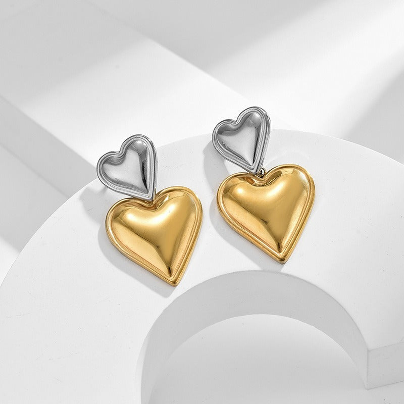 Aretes Doble Corazón