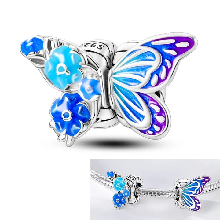 Mariposa Floral Azul