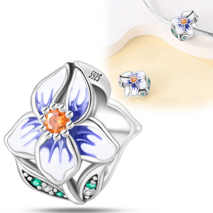 Abalorio de Flor Blanca y Azul