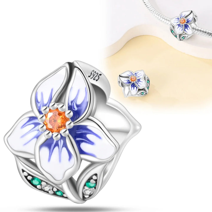 Abalorio de Flor Blanca y Azul