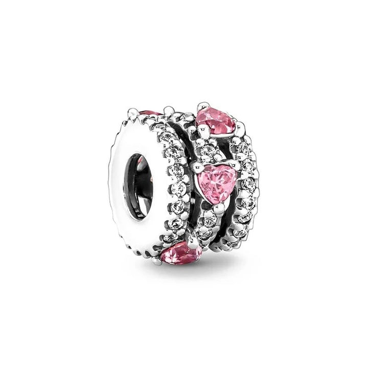 Abalorio de Corazones Rosas