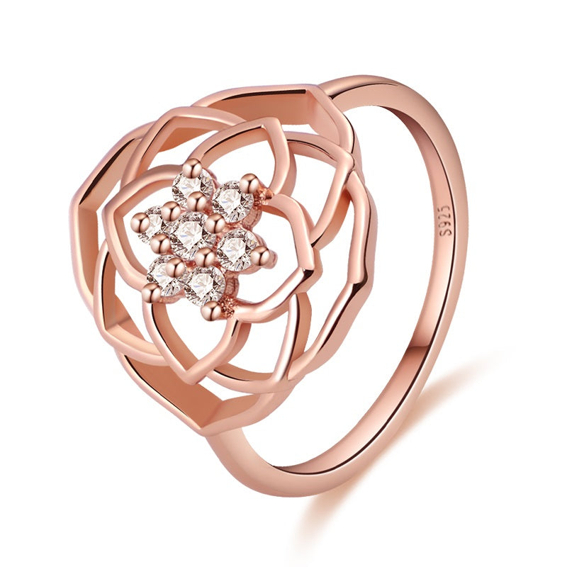 Anillo Flor de la Vida Oro Rosa