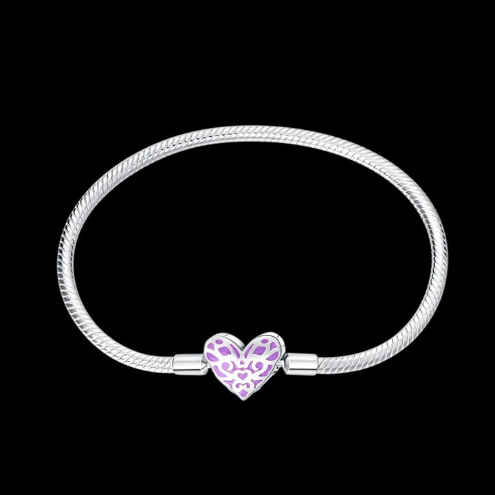 Pulsera Corazón Morado Eterno