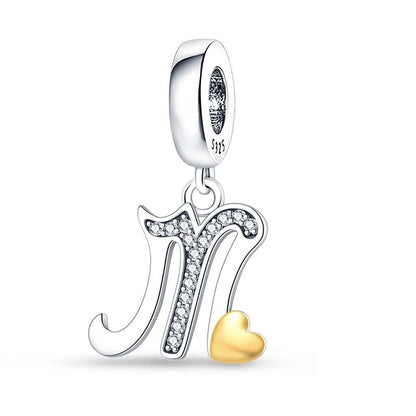 Letras del Alfabeto y Corazón Dorado