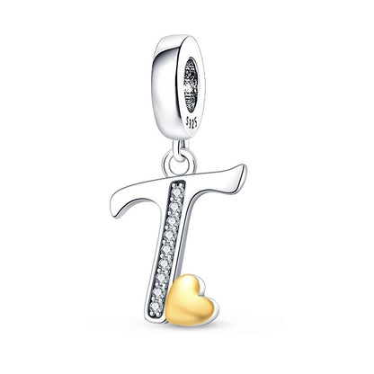 Letras del Alfabeto y Corazón Dorado