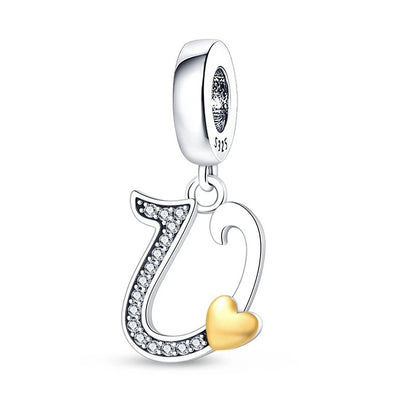 Letras del Alfabeto y Corazón Dorado