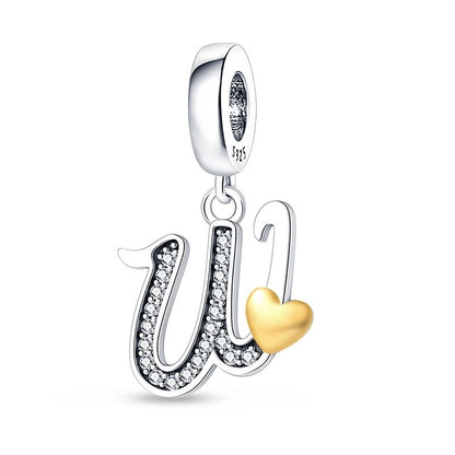 Letras del Alfabeto y Corazón Dorado