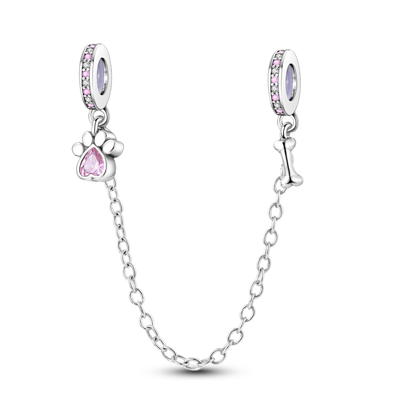 Cadena de Seguridad Mascota "Corazon Rosa"