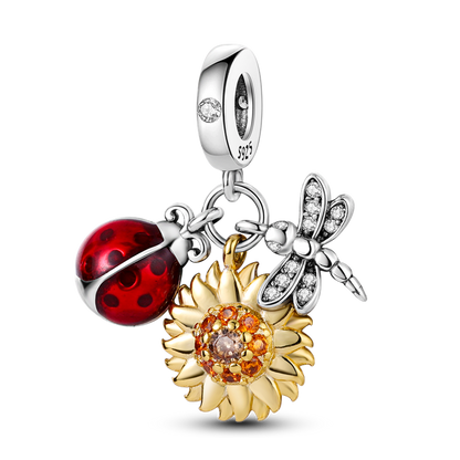 Mariquita, Girasol & Libelula