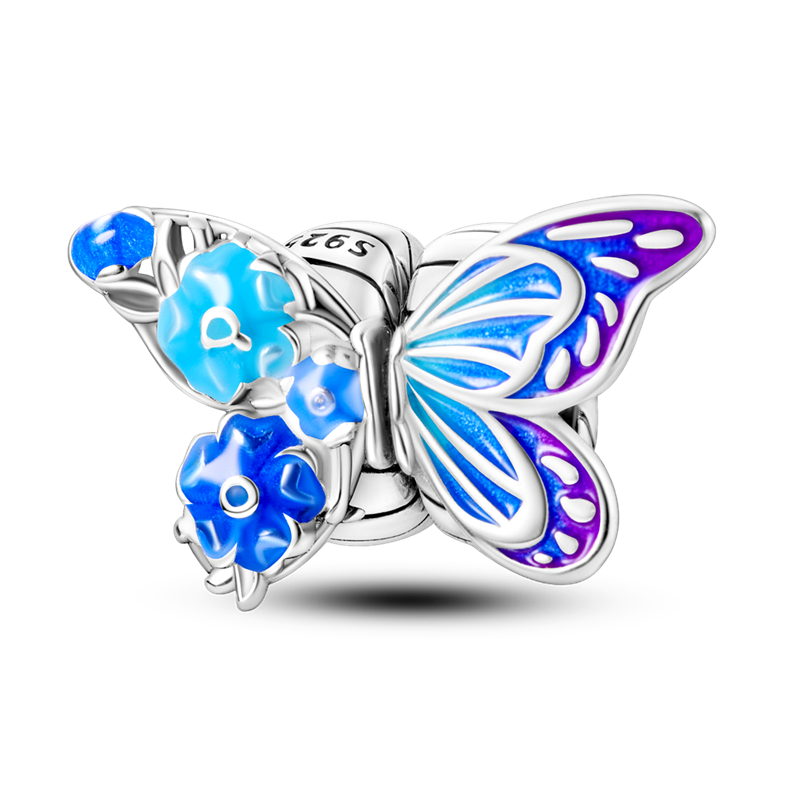 Mariposa Floral Azul