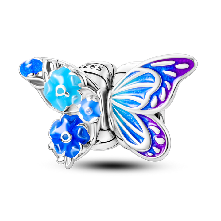 Mariposa Floral Azul