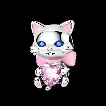 Gatita y Corazón Rosa
