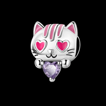 Gatito Enamorado y Corazón Morado