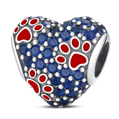 Corazon Huellitas de Perro Diamantadas